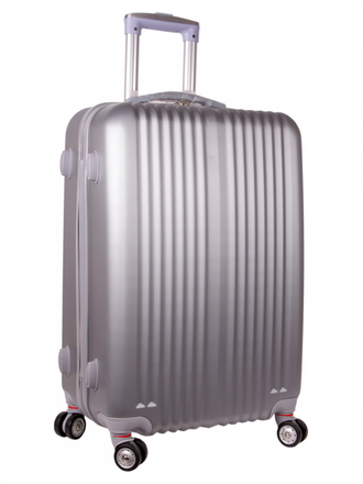 Пластиковый чемодан на 4 колесах Hossonni серый