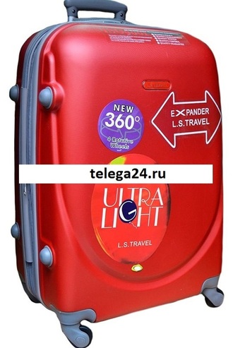 Пластиковый чемодан на 4 колесах - Journey красный