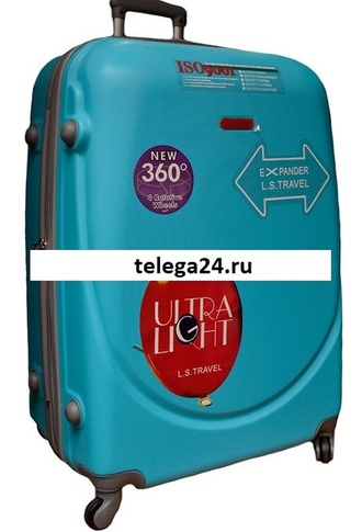 Пластиковый чемодан на колесах с расширением Journey светло-синий