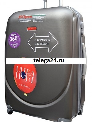 Пластиковый чемодан на 4 колесах с расширением - Journey серый